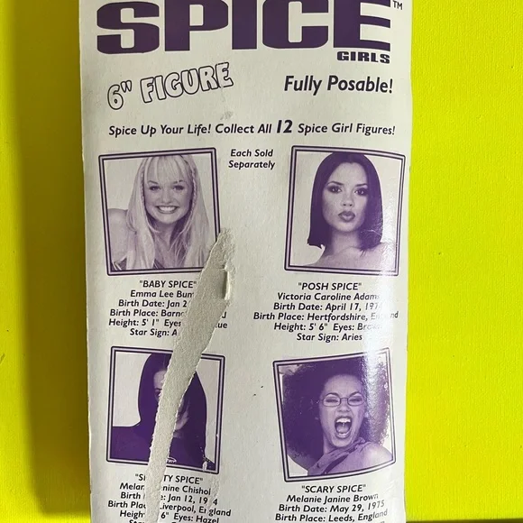 Vintage 1998 Scary Spice Girls 6 Inch Tall Action Figure Doll Mel B unopened - Picture 2 of 2
